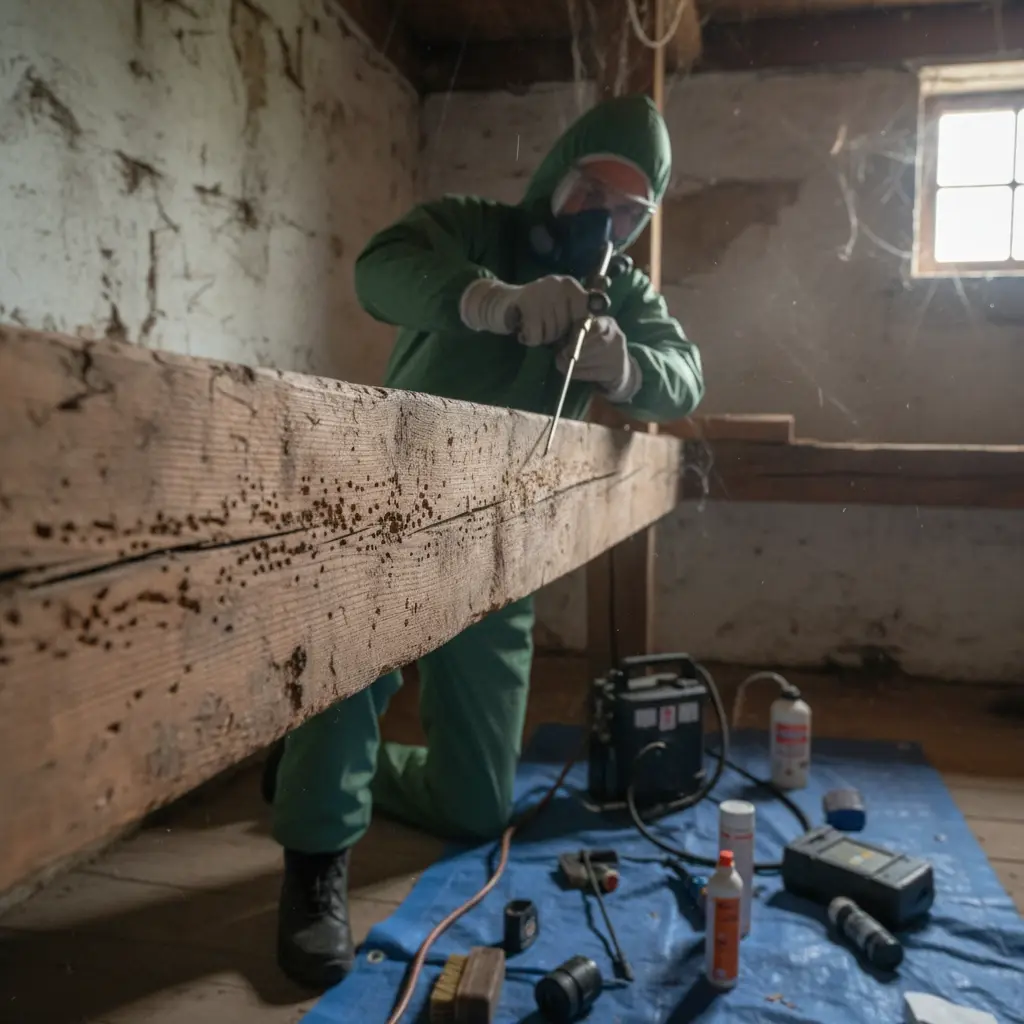 Hoe lang duurt een behandeling tegen houtaantasters