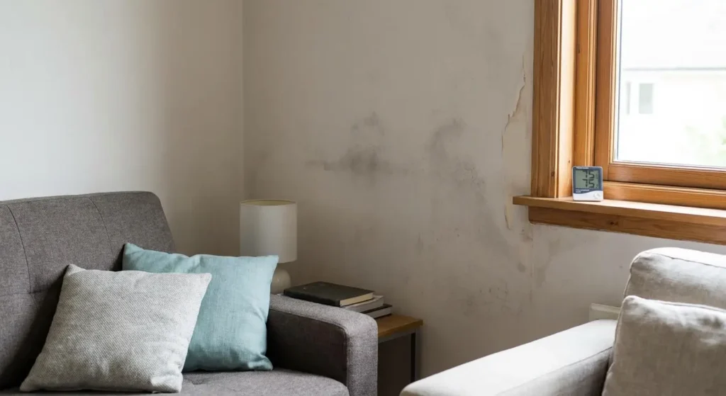 Vocht in woonkamer: koudebrug of lekkage